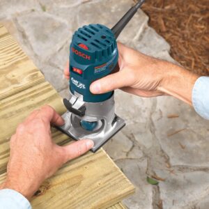 BOSCH PR20EVSNK Colt Installers Kit 5.7 Amp 1 Hp Fixed-Base Variable-Speed Router with 3 Assorted Bases and Edge Guide