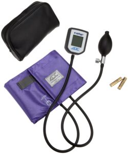 adc 7002 e-sphyg digital pocket aneroid sphygmomanometer blood pressure monitor, reusable bp cuff, adult, purple