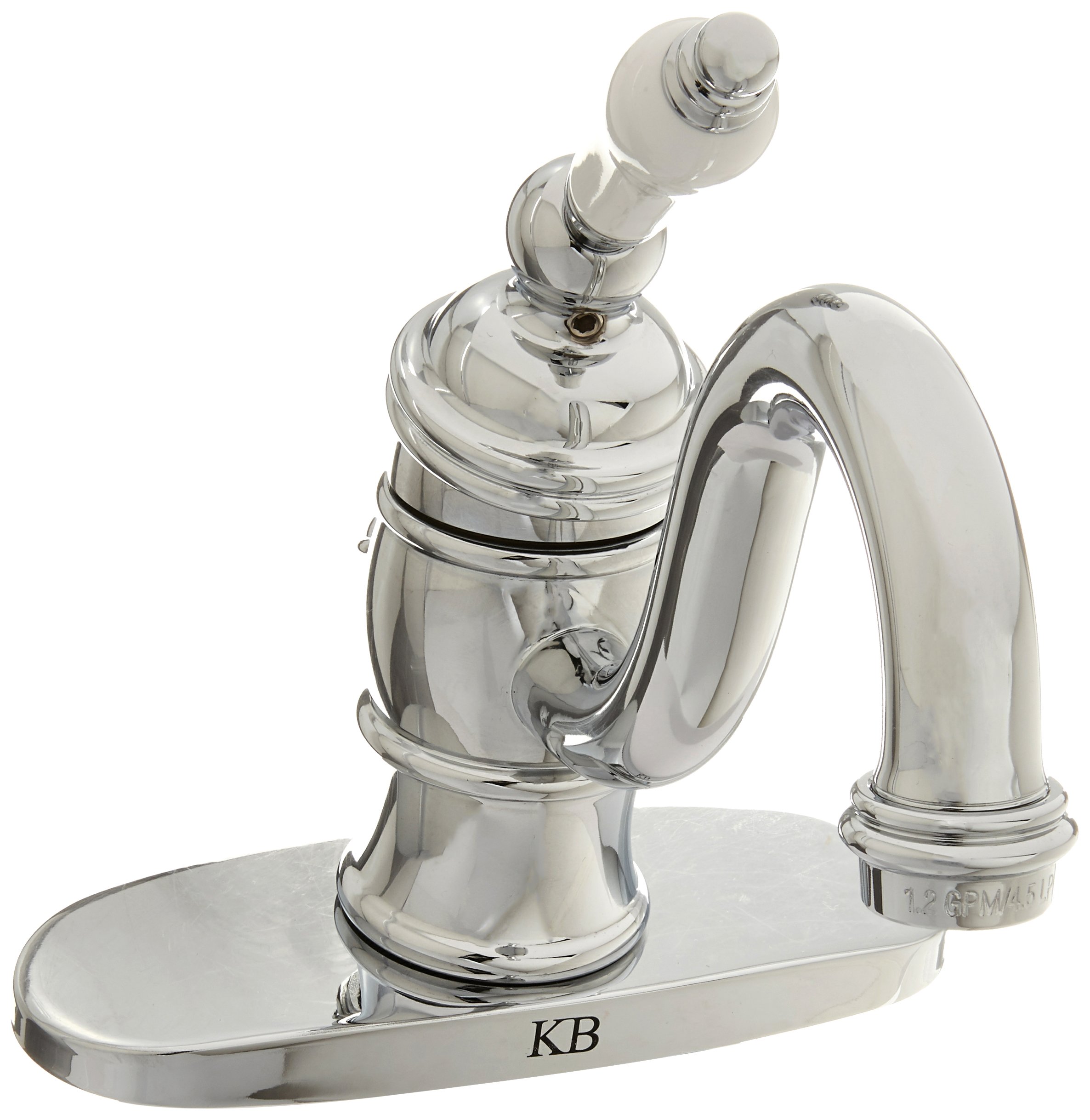 Elements of Design EB3401PL Hot Springs Single Handle 4" Centerset Lavatory Faucet with Retail Pop-Up & Optional Deck Plate, 6-1/8" in Spout Reach, Polished Chrome