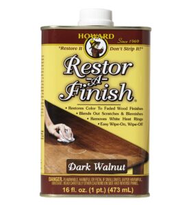 howard rf6016 restor-a-finish, 16 oz, dark walnut