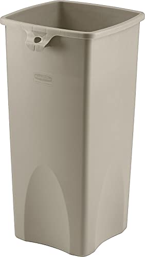 Rubbermaid Commercial Square Waste Container, 30.9" x 15.5" x 16.5", Beige