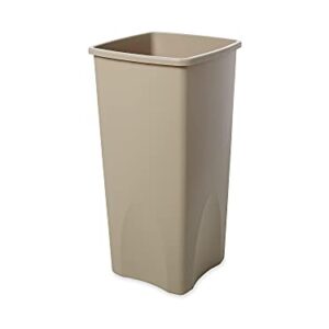 Rubbermaid Commercial Square Waste Container, 30.9" x 15.5" x 16.5", Beige