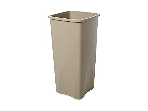 Rubbermaid Commercial Square Waste Container, 30.9" x 15.5" x 16.5", Beige