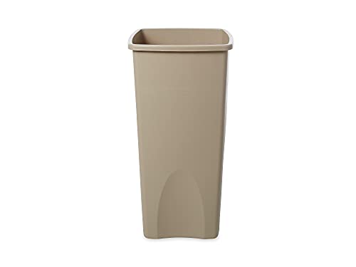 Rubbermaid Commercial Square Waste Container, 30.9" x 15.5" x 16.5", Beige