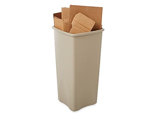 Rubbermaid Commercial Square Waste Container, 30.9" x 15.5" x 16.5", Beige