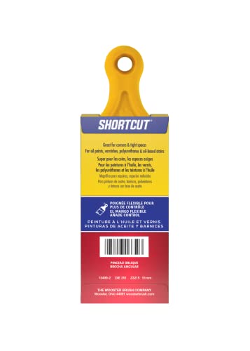 Wooster Brush Z3215-2 Shortcut Bristle Angle Sash Paintbrush, 2-Inch, 2 Inch, White,Yellow