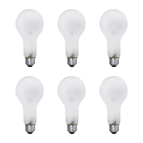 SYLVANIA Incandescent PS30 Utility Light Bulb, 300W, 5760 Lumens, 2850K, Frosted, Medium Base, 130 Volt, Commercial Value Pack - 6 Pack (15738)