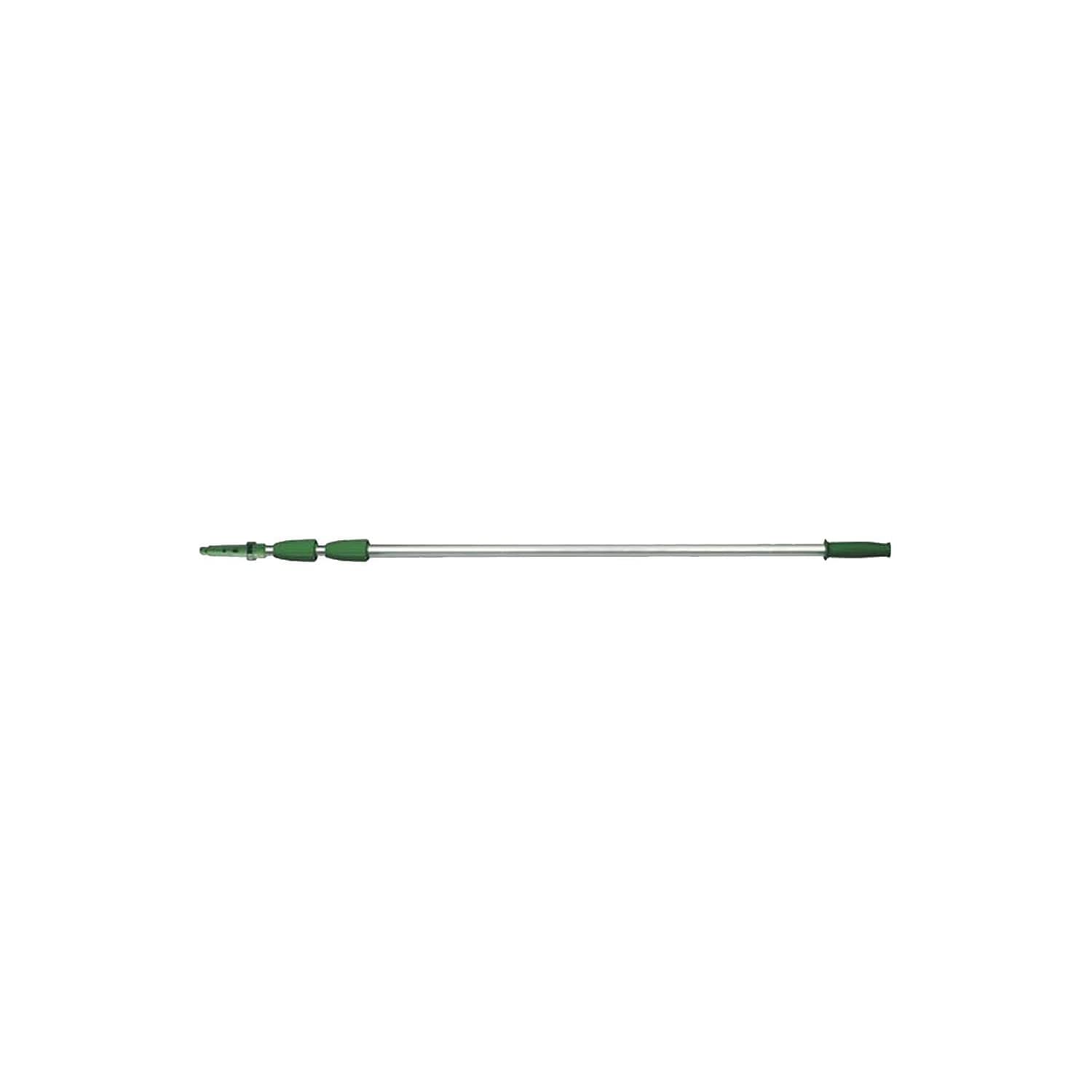 Unger ED450 Opti-Loc Aluminum Extension Pole, 14ft, Three Sections, Green/Silver