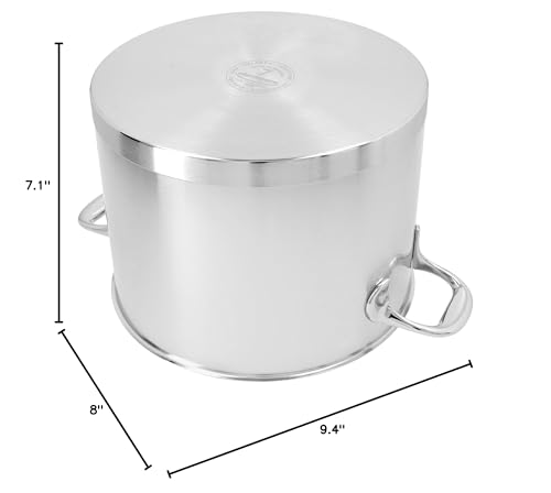 Demeyere Atlantis 7-Ply Stainless Steel Stock Pot, 8.5 quarts, Silver