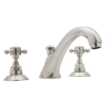 Rohl A1884XCPN Country Bath Tub Filler Faucet with Swarovski Crystal Cross Handles, Polished Nickel