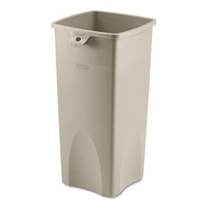 rubbermaid commercial square waste container, 30.9" x 15.5" x 16.5", beige