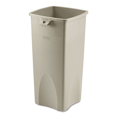 Rubbermaid Commercial Square Waste Container, 30.9" x 15.5" x 16.5", Beige