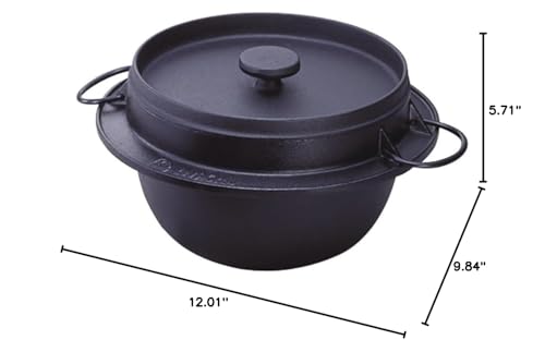 Iwachu 21086 Iwachu Rice Pot, 5 Cooking, Black, Inner Enameled Treatment, Induction Compatible, Nambu Ironware