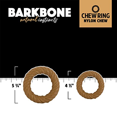 Pet Qwerks Chew Ring BarkBone - Durable Dog Toys for Moderate & Aggressive Chewers - Peanut Butter Flavor - 5.75"