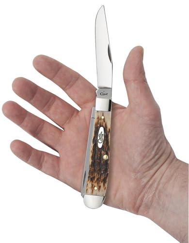 Case XX WR Pocket Knife Amber Jigged Bone Trapper Item #164 - (6254 SS) - Length Closed: 4 1/8 Inches