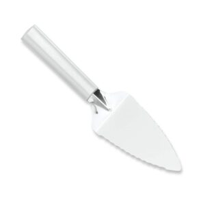 rada cutlery serrated pie server stainless steel with aluminum made in the usa, 9-1/4 inches, silver handle