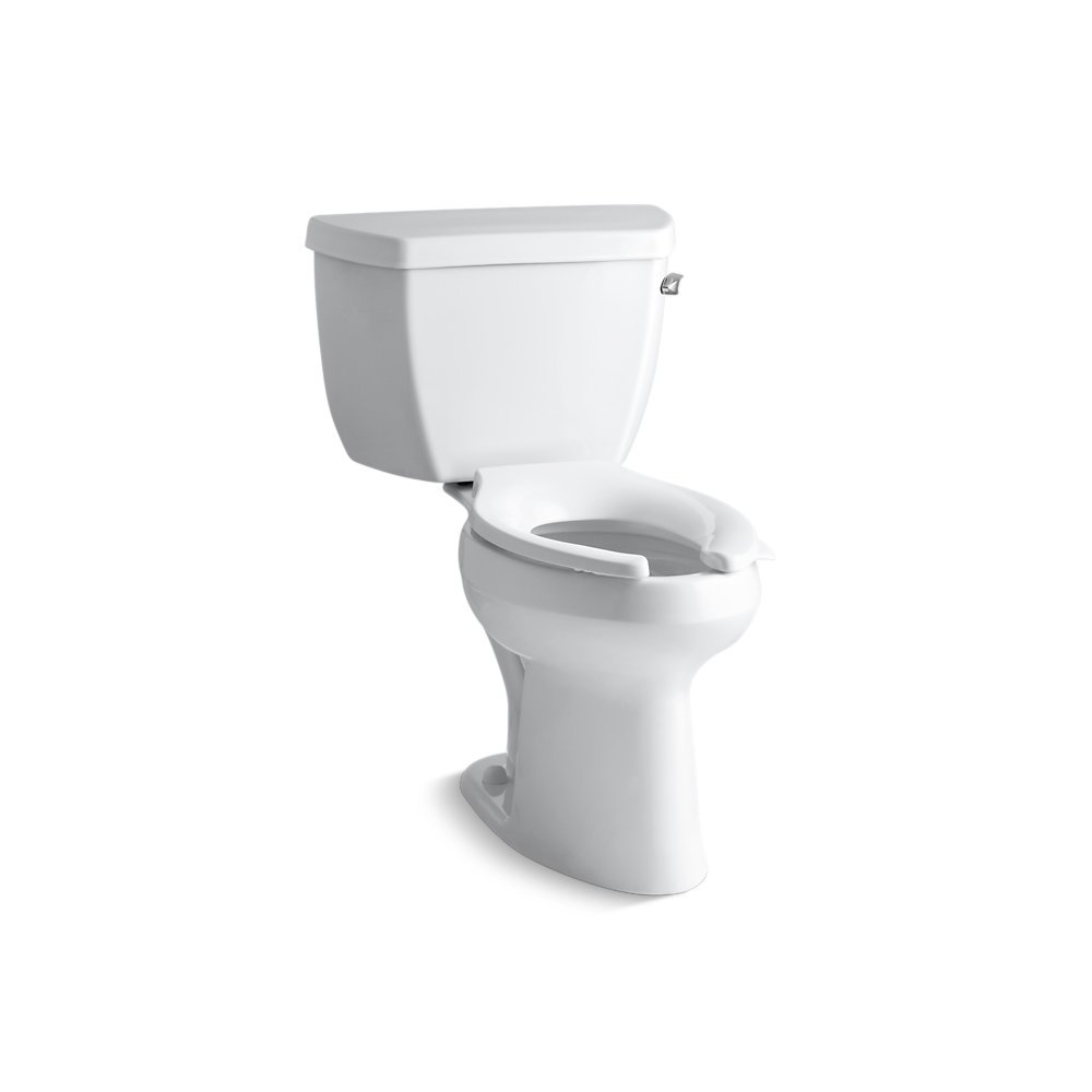 Kohler KOH3519-RA-0 Highline 1.0 GPF Elongated Two-Piece Toilet with Pressure Lite Flushing Technology and Right Hand Trip Lever - Less Seat White