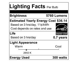 SYLVANIA Incandescent PS30 Utility Light Bulb, 300W, 5760 Lumens, 2850K, Frosted, Medium Base, 130 Volt, Commercial Value Pack - 6 Pack (15738)