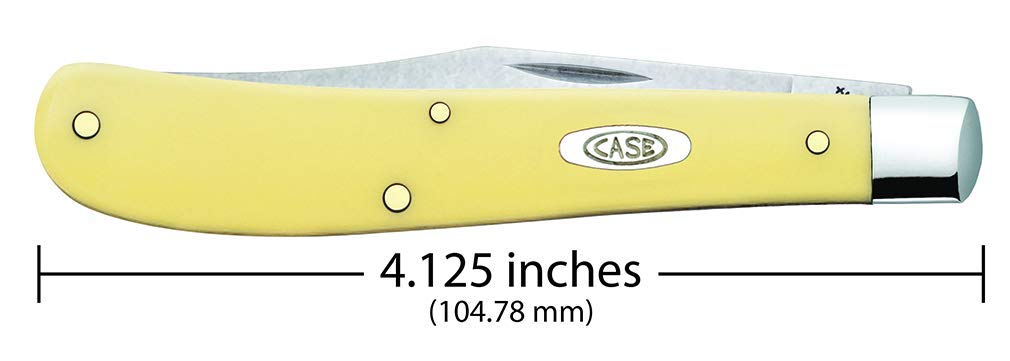 Case WR XX Pocket Knife Yellow Synthetic Slimline Trapper Cv Item #031 - (31048 Cv) - Length Closed: 4 1/8 Inches