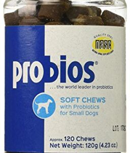 Probios Soft Dog Chews for Small Dogs - 120 Count, 120gm - Probiotics for Dogs - Prebiotic for Dogs - Gut Health for Dogs -Chicken Liver Flavor