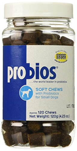 Probios Soft Dog Chews for Small Dogs - 120 Count, 120gm - Probiotics for Dogs - Prebiotic for Dogs - Gut Health for Dogs -Chicken Liver Flavor