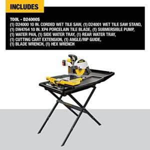 DEWALT Wet Tile Saw with Stand, 10-Inch, Corded (D24000S)