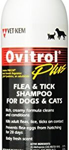 Ovitrol Vet-Kem Plus Flea and Tick Shampoo for Pets, 12-Ounce