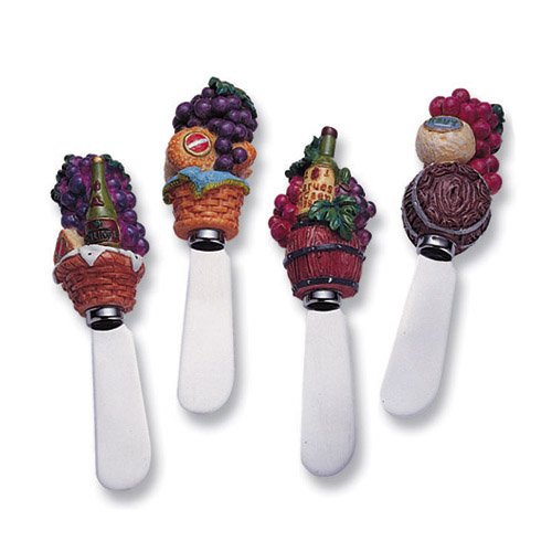 Wine Basket Cheese Spreader Set of 4