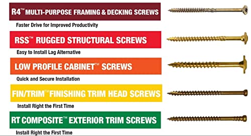 GRK, 10, Gold, 772691121332 Fasteners 12133 RSS #10 x 2-1/2" Screws 50CT, Count, 50