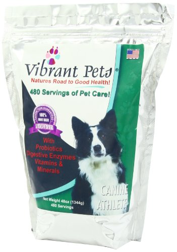 Vibrant Pets Canine Athlete (Advanced) | Produces Beautiful, Shiny, Lustrous Coats | Gives Your Dog Youthful Puppy Energy Again | Strengthens Joints & Muscles | All-in-one Nutrition