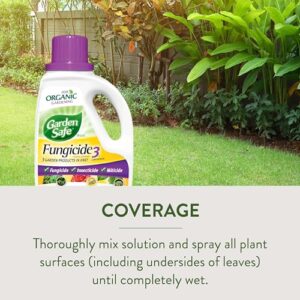 Garden Safe Brand Fungicide Concentrate, 20 Ounces, With Neem Oil Extract To Control Black Spot, Rust, Powdery Mildew, Aphids, Spider Mites, Whiteflies ,Houseplants, Fruits And Vegetables