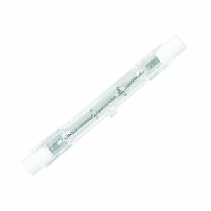 feit electric bpq100t3/cl/s 100-watt t3 double-ended linear halogen bulb with rsc base, clear, 3000k soft white, 0.375" d x 3.12" l