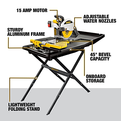 DEWALT Wet Tile Saw with Stand, 10-Inch, Corded (D24000S)