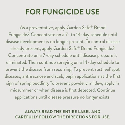 Garden Safe Brand Fungicide Concentrate, 20 Ounces, With Neem Oil Extract To Control Black Spot, Rust, Powdery Mildew, Aphids, Spider Mites, Whiteflies ,Houseplants, Fruits And Vegetables