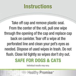 Four Paws Healthy Promise Pet Eye Wipes for Dogs and Cats 25 Count