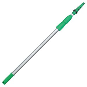 Unger ED450 Opti-Loc Aluminum Extension Pole, 14ft, Three Sections, Green/Silver