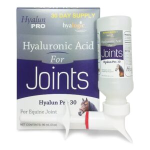 hyalogic hyaluronic acid horse joint supplement– 30 day supply joint support – easy to administer hyalun 30mg pure hyaluronic acid (ha) equine joint supplement & cartilage supplement