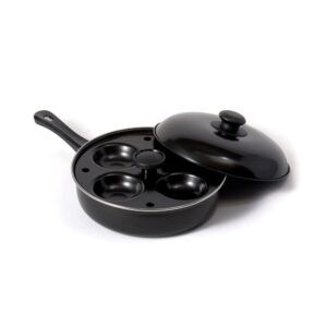 fox run non-stick poaching, 13.5" x 8" egg poacher and fry pan, black