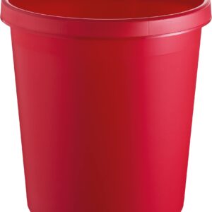 Helit H6105825 Object Waste Paper Bin, 18 litres, Red, with All-Round Handle Edge, Plastic, Pack of 1