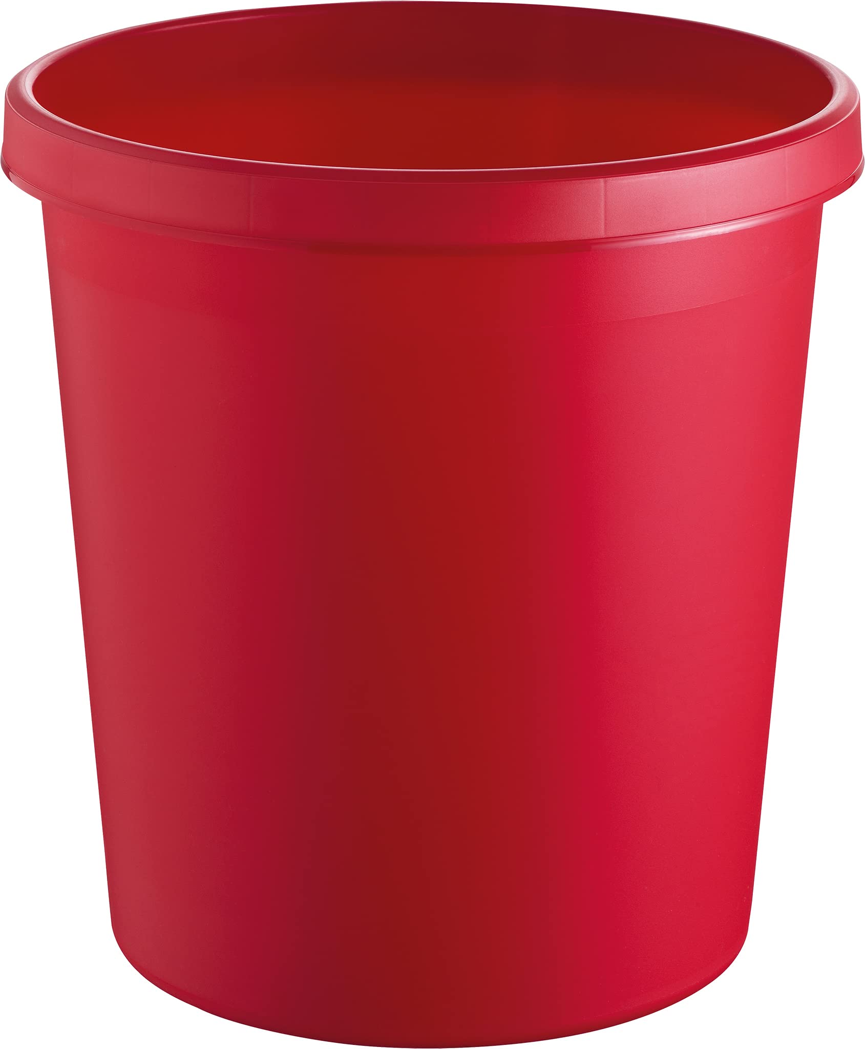 Helit H6105825 Object Waste Paper Bin, 18 litres, Red, with All-Round Handle Edge, Plastic, Pack of 1