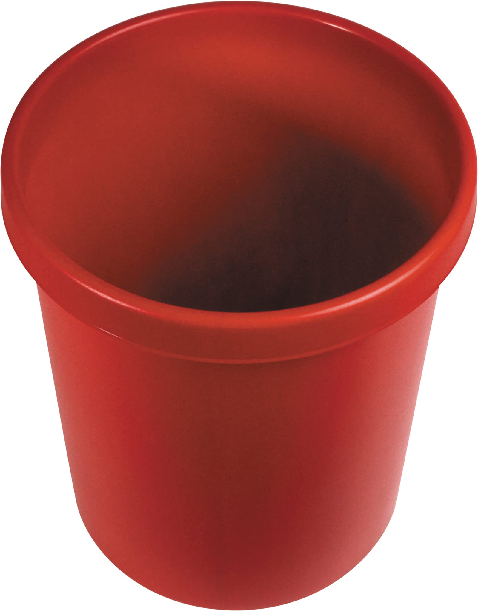 Helit H6105825 Object Waste Paper Bin, 18 litres, Red, with All-Round Handle Edge, Plastic, Pack of 1