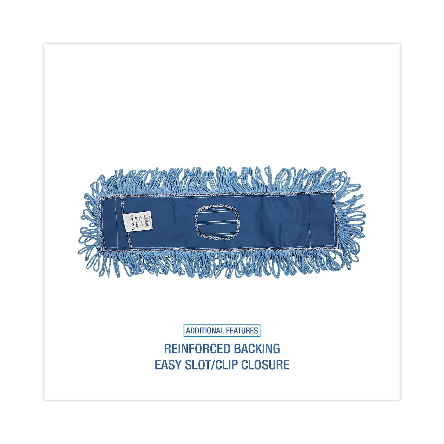 UNISAN 1124 Mop Head, Dust, Looped-End, Cotton/Synthetic Fibers, 24 x 5, Blue