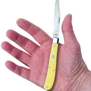 Case WR XX Pocket Knife Yellow Synthetic Slimline Trapper Cv Item #031 - (31048 Cv) - Length Closed: 4 1/8 Inches