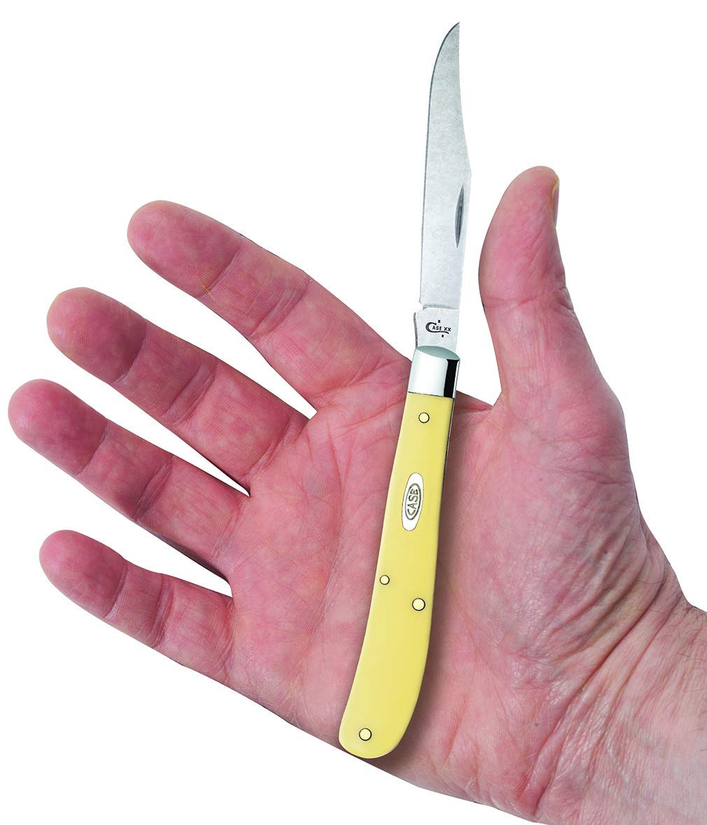 Case WR XX Pocket Knife Yellow Synthetic Slimline Trapper Cv Item #031 - (31048 Cv) - Length Closed: 4 1/8 Inches