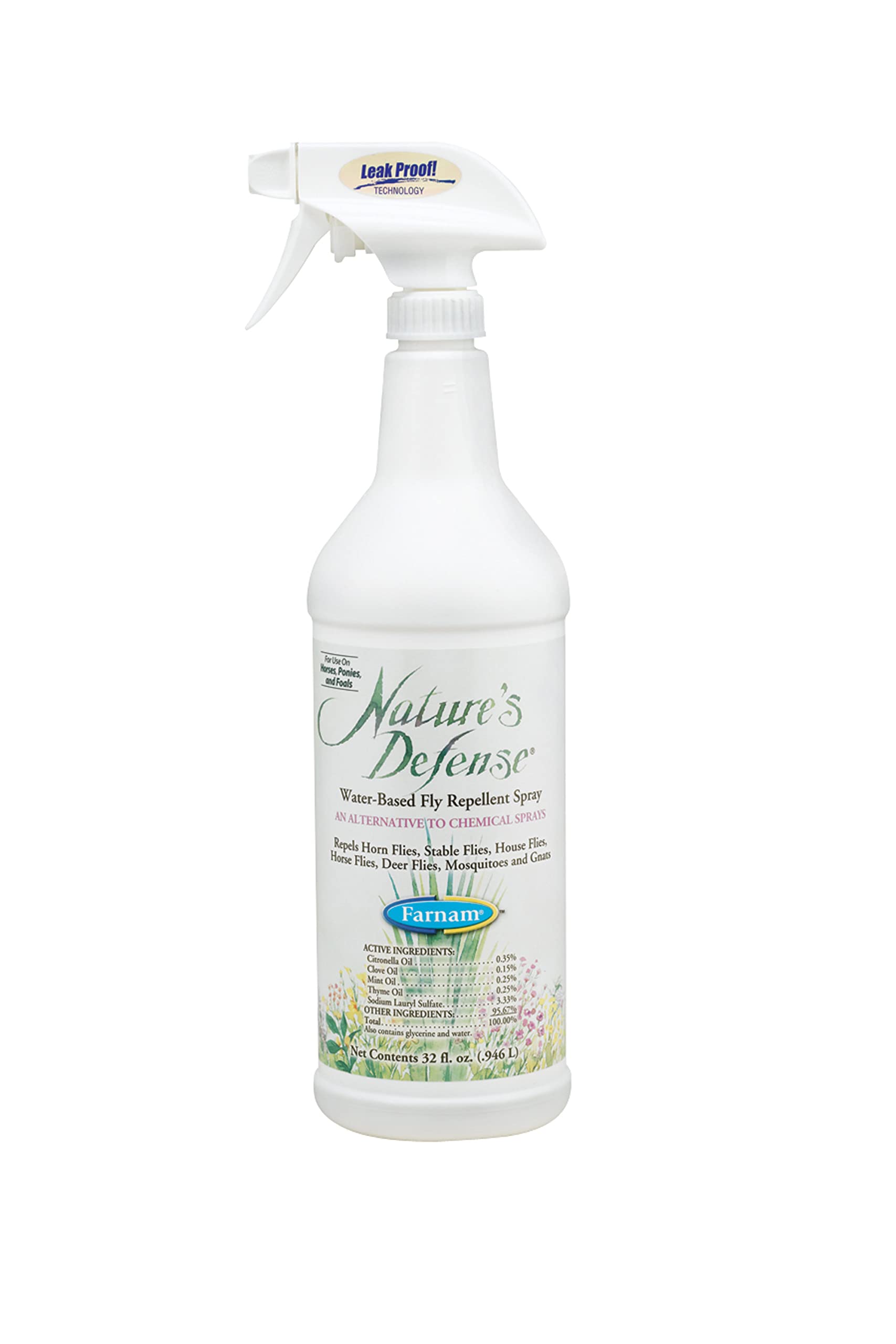 Farnam Nature's Defense Water-Based Fly Repellent Spray, 32 oz