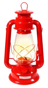 red kerosene lantern 12" tall