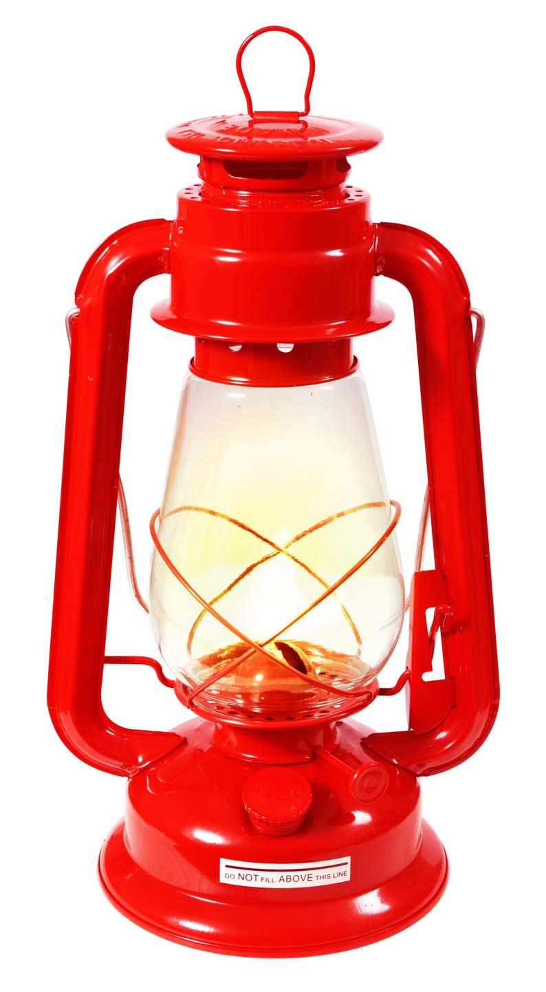 Red Kerosene Lantern 12" Tall