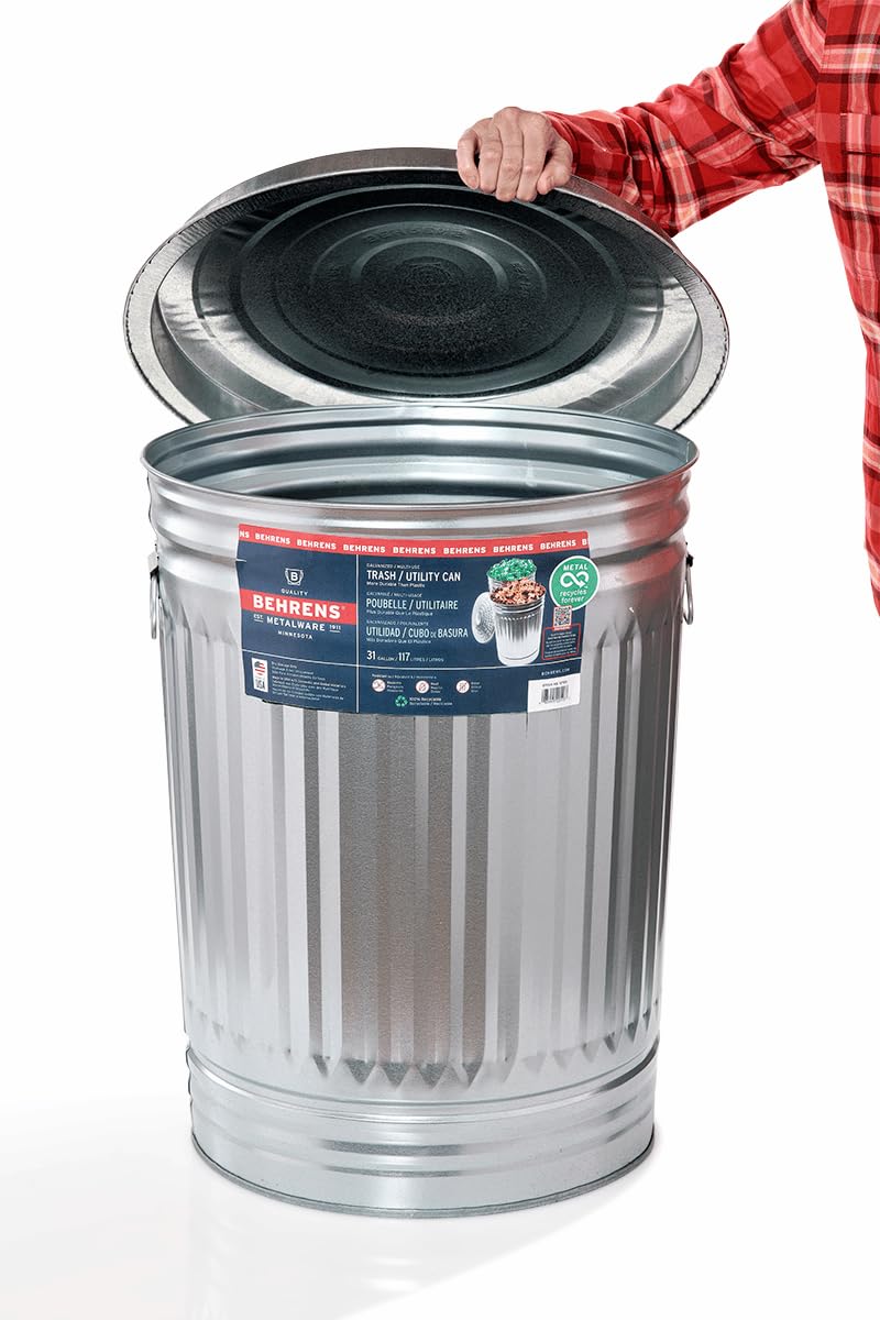 Behrens Galvanized Steel Trash Can 20 gallon