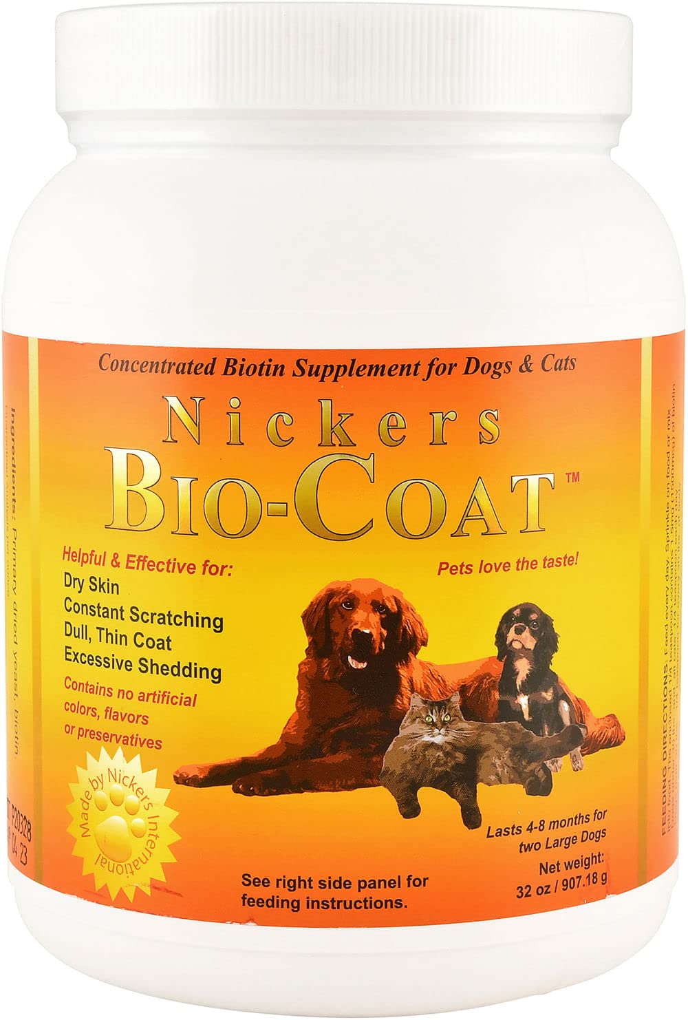 Bio-Coat Concentrated Biotin Supplement For Dogs and Cats 32 oz by Nickers