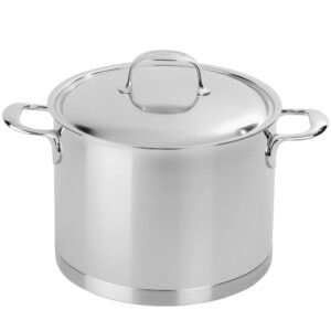 demeyere atlantis 7-ply stainless steel stock pot, 8.5 quarts, silver